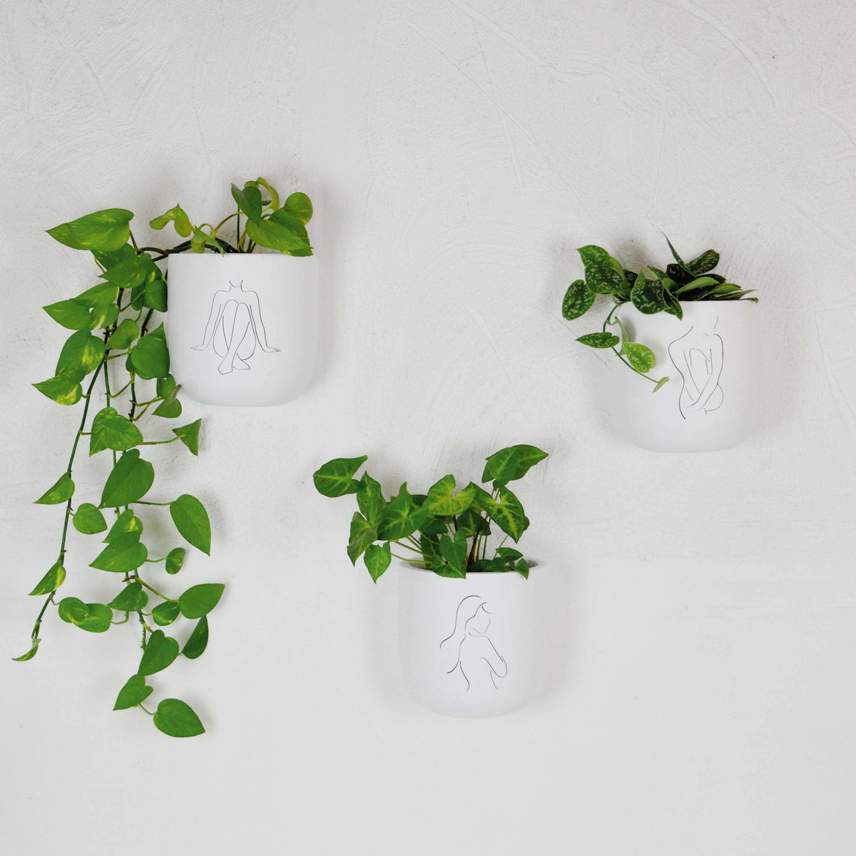 flat back plant pots Femme Tall Wall Planter
