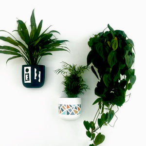 NIGHTFALL TALL WALL PLANTER BLACK | POT