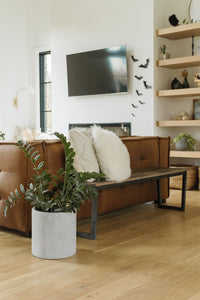 MODERN FIBERSTONE CYLINDER GREY | PLANTER