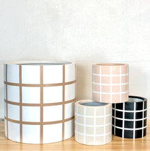 GRID CYLINDER POT BAKED CLAY | PLANTER