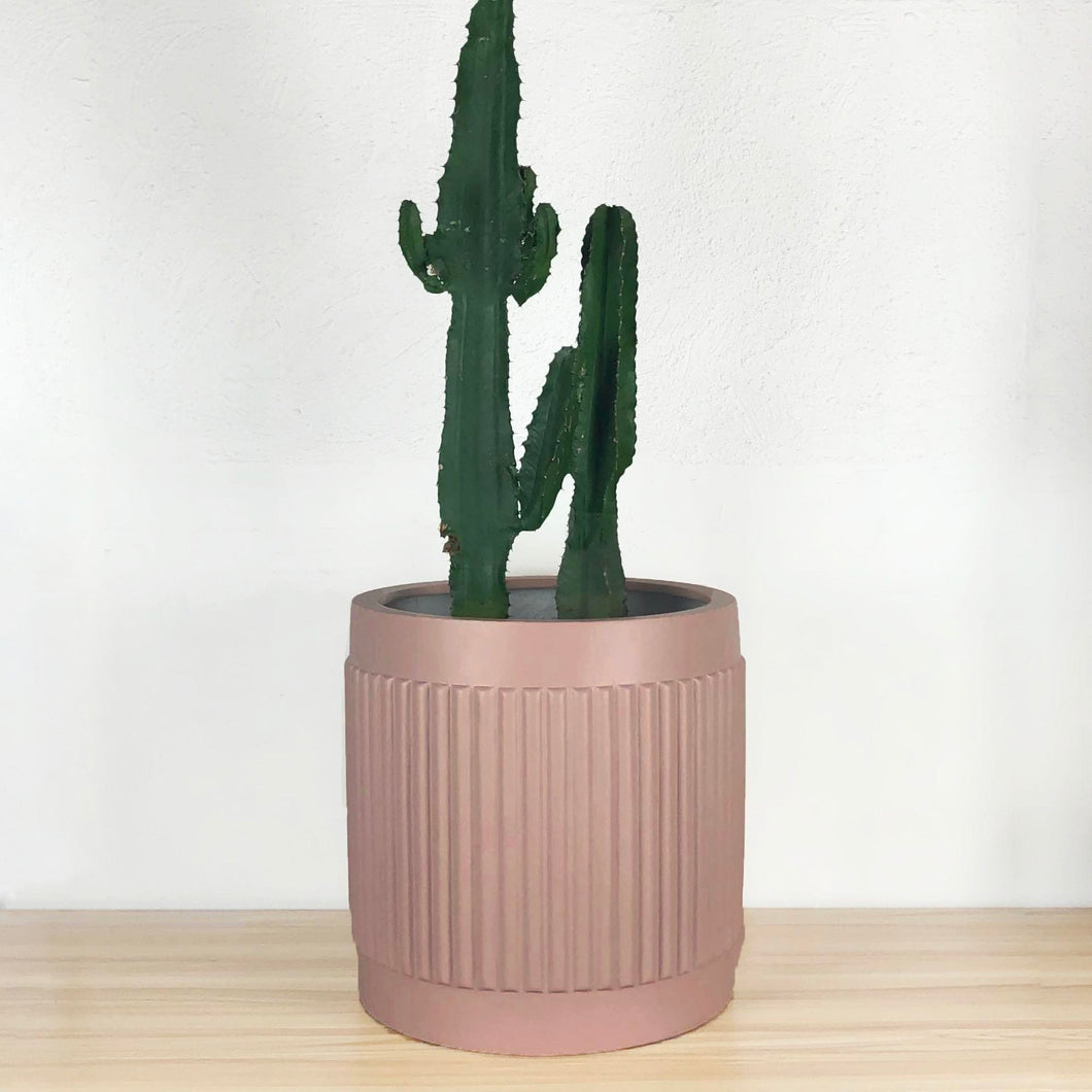 FLUTED CYLINDER POT MAUVE | PLANTER