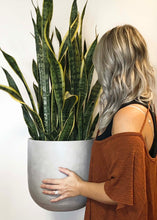 MODERN FIBERSTONE ROUND POT GREY | PLANTER