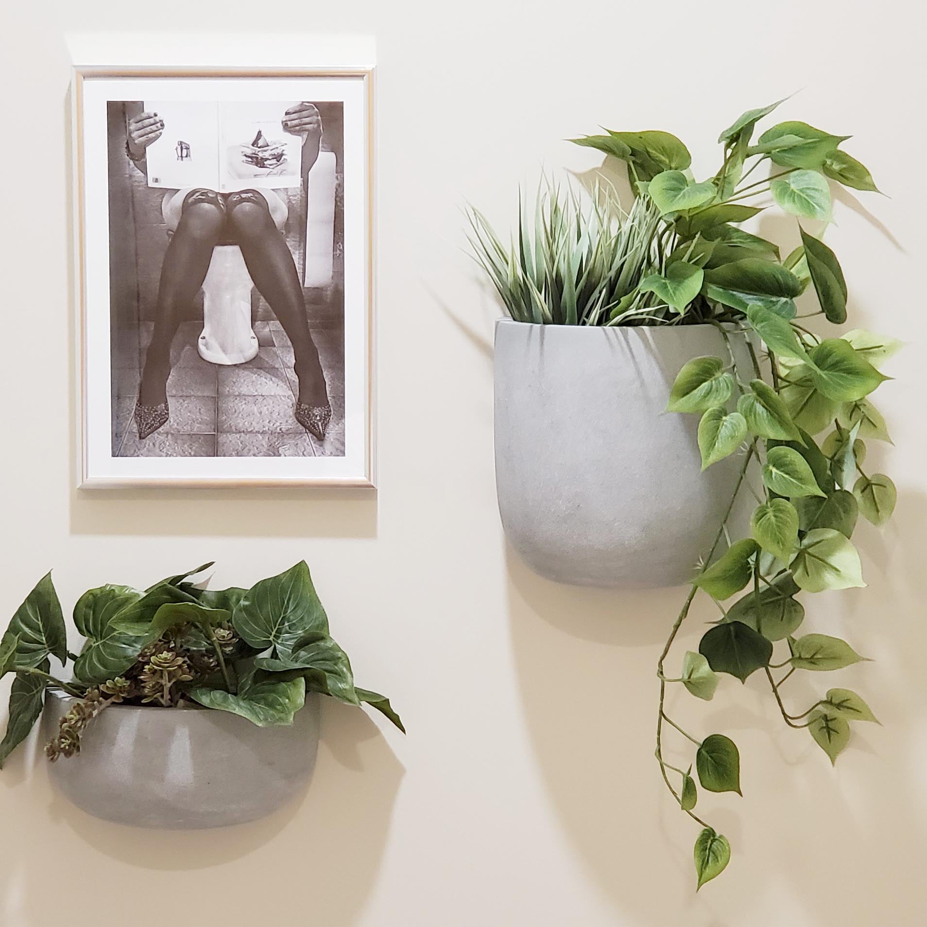plant pots with flat back Fiberstone Short Wall Planter