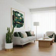 Minimalist white and gold two tone plant pot, modern cylinder planter for home decor styling