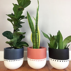 Bohemian plant pot in three colours