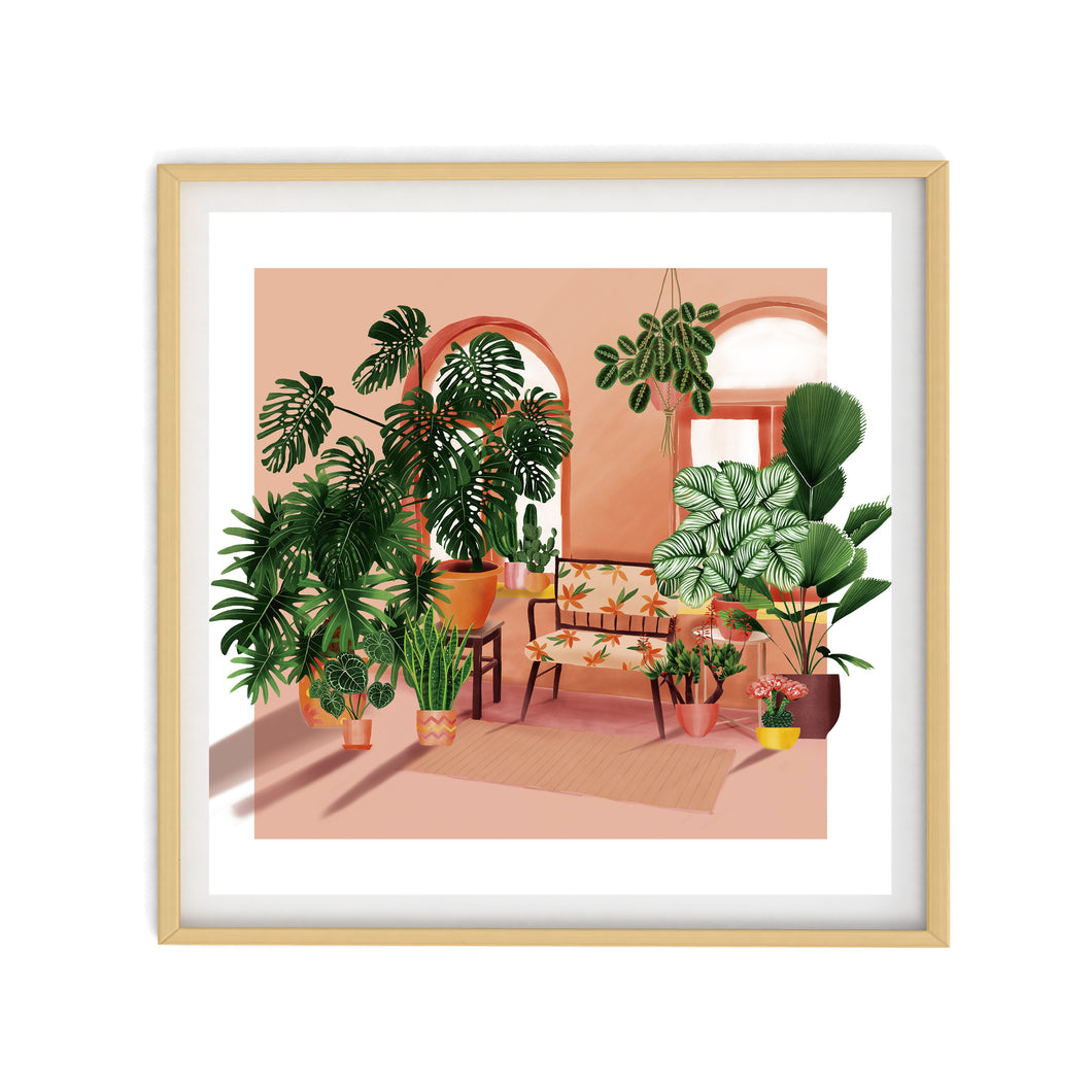 HOME IS WHERE MY PLANTS ARE Illustration | Art Print Poster