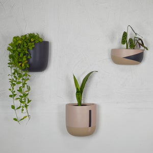 COLOUR BLOCK SHORT WALL PLANTER BAKED CLAY | POT