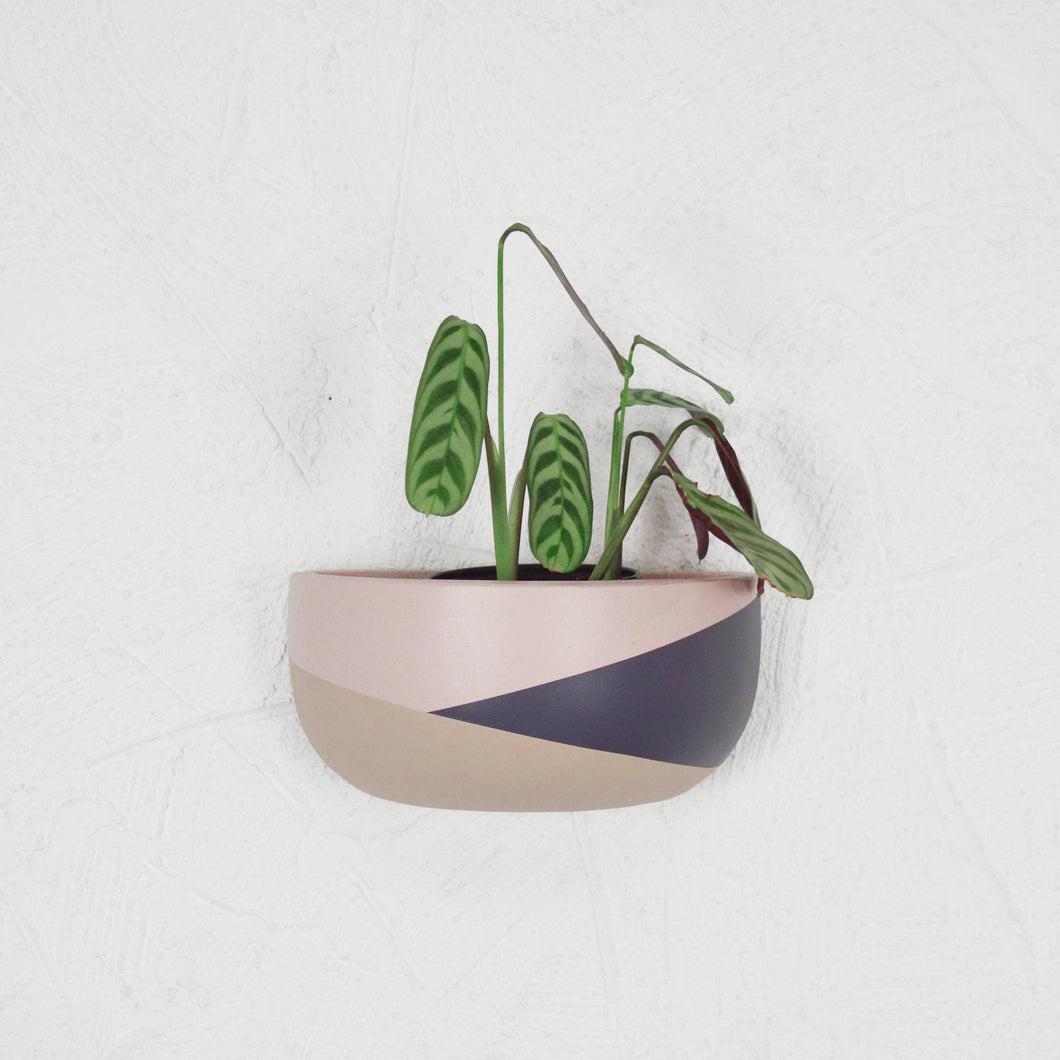 COLOUR BLOCK SHORT WALL PLANTER BAKED CLAY | POT