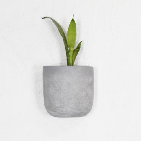 wall planter pot in a mushroom colour